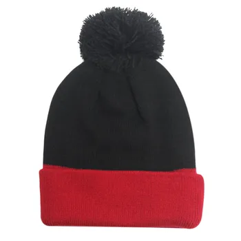New 2017 Womens Winter Hat Warm Fleece Fur pompom hat bonnet femme Wool Blend Knitted Beanies Girl Cap Gorros