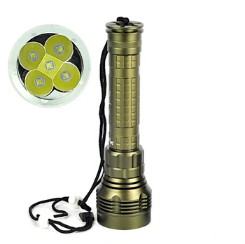 NEW Diving Flashlight led light 8000lm 100m Underwater Torch Lantern 5x CREE XML L2 Waterproof Lamp +2*26650 Batteries+Charger
