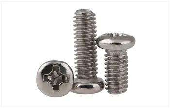 Round head screws Nickel-plated carbon steel Cross round head screws M2 M3X5 M4 M5 screws PM screws
