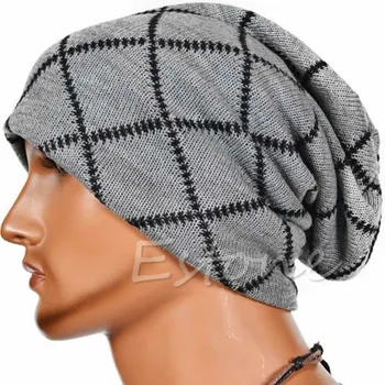 Fashion Men Slouchy Beanie Long Knit Cap Oversized Warm Winter Unisex Chic Hat