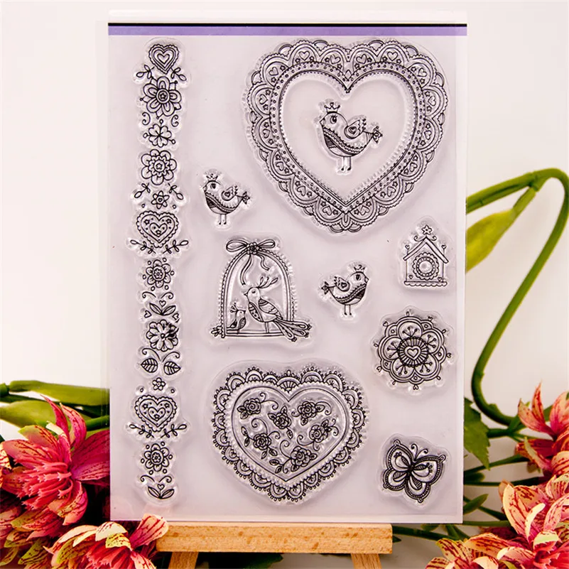 Loveing and bird for diy scrapbooking photo album craft Transparent Clear Silicone stamp for wedding gift christmas gift RM-207