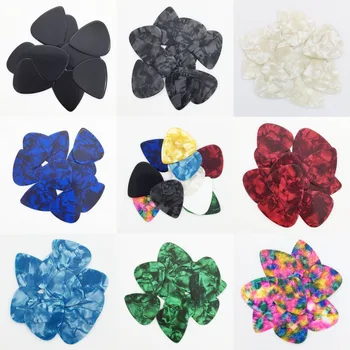 10 pieces 0.46 mm Celluloid Guitar Pick Mediator for Acoustic Electric - 10 Colors Custom