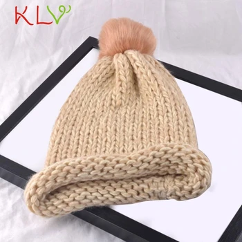 Women Fashion Keep Warm Winter Hats Knitted Wool Hemming Hat nr25