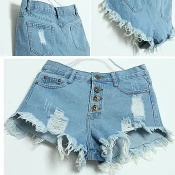 Hot Marketing 1PC Women Summer Fashion Vintage Denim Low Waist Jean Shorts Hot Pants  Ap6 Drop Shipping