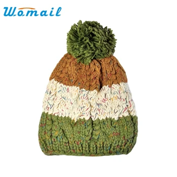Womail beanie hat Fashion Winter Knitted Cap Female Casual Beanies for women Colorful Slouch Skullies Gorros 2017 Gift 1pc