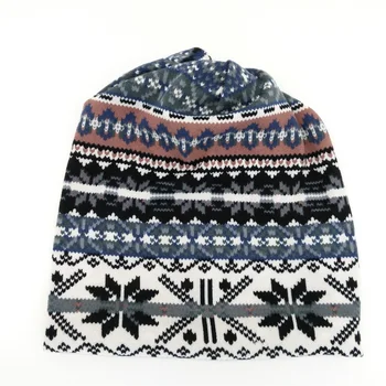 Lanxxy Fashion Print Knitted Hats for Women Bonnet Toucas Gorros Skull Winter Cap Women Beanies Hat and Scarf