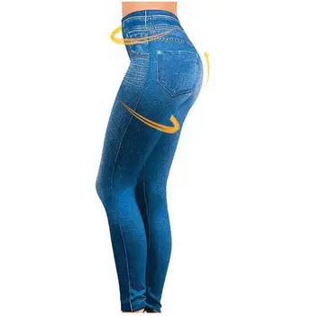 Plue Size S-XXL Women Fleece Lined Winter Jegging Jeans Genie Slim Fashion Jeggings Leggings 2 Real Pockets Woman Fitness Pants