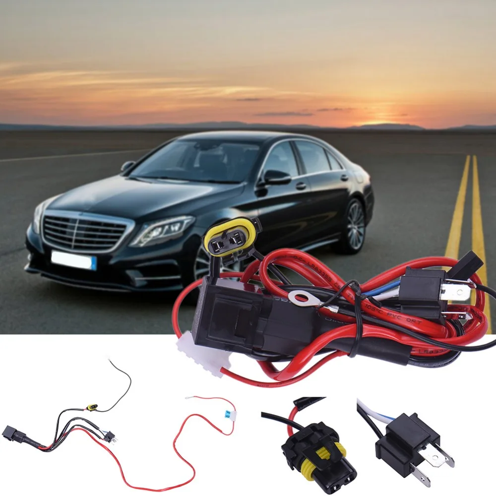 35W/ H4-3 Xenon / H4 car HID Xenon Motorcycles / Trunking light relay harness kit for universal Cars 12V