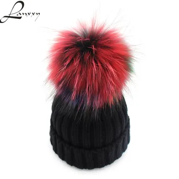 Lanxxy Hot Real Mink Fur Pompom Hat Women Winter Beanies Skullies Bonnet Caps Female Pom Poms Hats Cute Gorro Cap