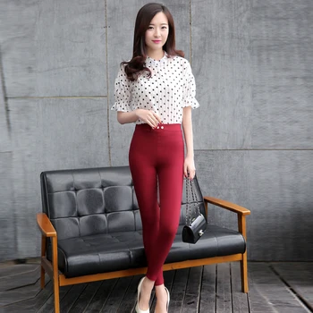 Hot New 2016 Plus Size Elastic Waist Slim Stretch Pant Trousers Women Fashion High Waisted Pencil Pants Large Size S-3XL JN883