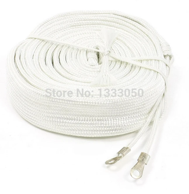 220V Insulated Double Way White Glass Fiber Band Heating Heater 2Meters 220W/1M 100W/ 3M 300W/4M 400W/5M 500W/6M 600W/8M 800W