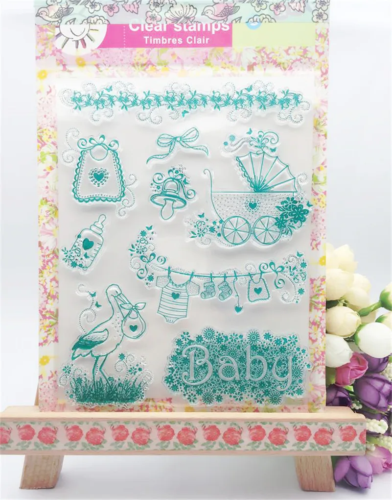 About lovely baby design Transparent Clear Silicone Stamp Seal for DIY scrapbooking photo album clear stamp paper craft CL-052
