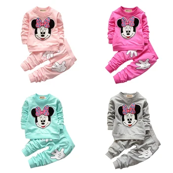 Lovely Baby Girls Minnie Mouse TopsPants 2Pcs Costume Outfits Set autumn winter spring clothing set