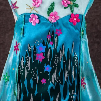Retail New Girl's Princess Dresses Elsa Fever Cosplay Dresses Kids Cartoon Costume Party Sleeveless Dress Clothes