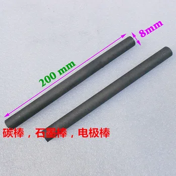10pcs Carbon rod 8mm x 200mm Electrode graphite rod Graphite Electrodes Crucible stirring rod Graphite rod for spot welding