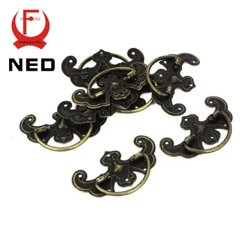 KAK 10pcs Classical Bronze Tone Pattern Drawer Cabinet Desk Door Jewelry Box Pulls Handle Knobs Two Size With Furniture Hardware