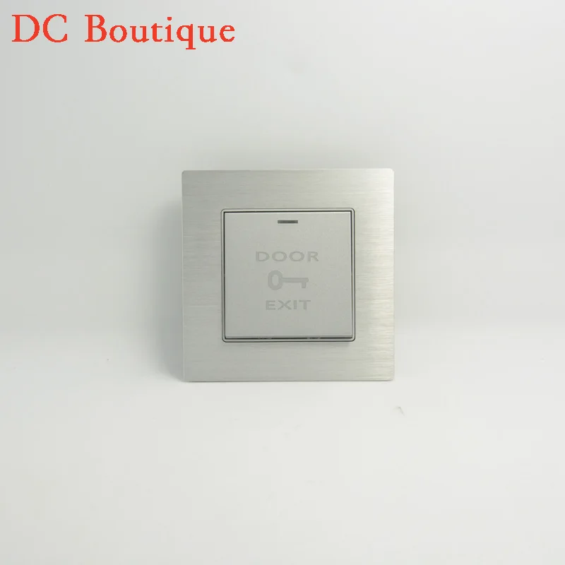 1 PCS) silvery color metallic surface Door Exit button access control switch automatically reset Door intercom Release Alarm