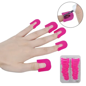26PCS/pack Professional French Nail Art Manicure Stickers Tips Finger Cover Polish Shield Protector Plastic Case Salon Tools Set