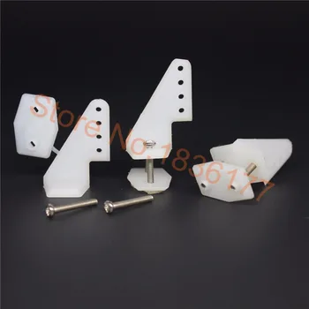 100Sets /Lot Nylon Plastic Standard Control Horns 17.5x26 mm 4 holes With Screws For RC Airplane Parts KT Model Replacement