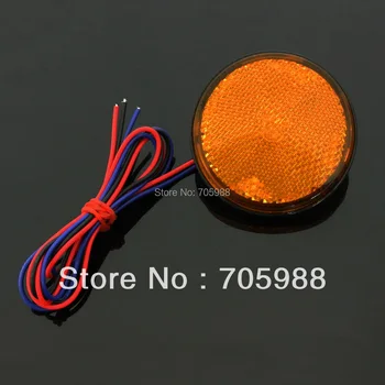 1 * LED Reflectors Round Turn Signal Light Universal Motorcycle Car Auto Amber