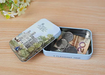 Paris Impression Romantic Style Metal Box Packing Postcards Snacks Coins Strage Box