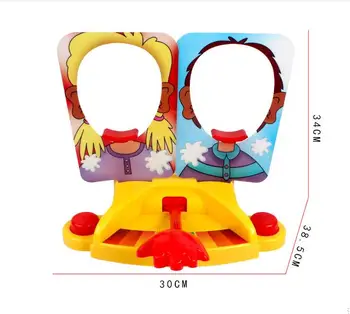 Funny Double Person Toy Cake Cream Pie In The Face Anti Stress Toy for kids Party Fun Game Prank Jokes for kids Gift