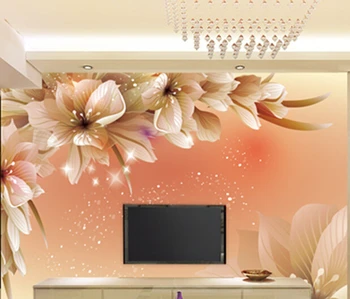 2016 new selling custom-made large mural art wallpaper wall paper 3d vision waterproof sitting room bedroom abstract flowers