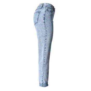 Highwaiste Jeans Woman American Apparel Denim Pants 2017 New Snow Wash Women Calca Jeans Feminina Cintura Alta