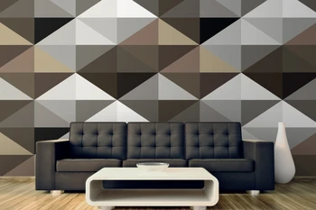 Mural Cool Brown Geometric Pattern Mural 3D 3D wallpaper living room wallpapers