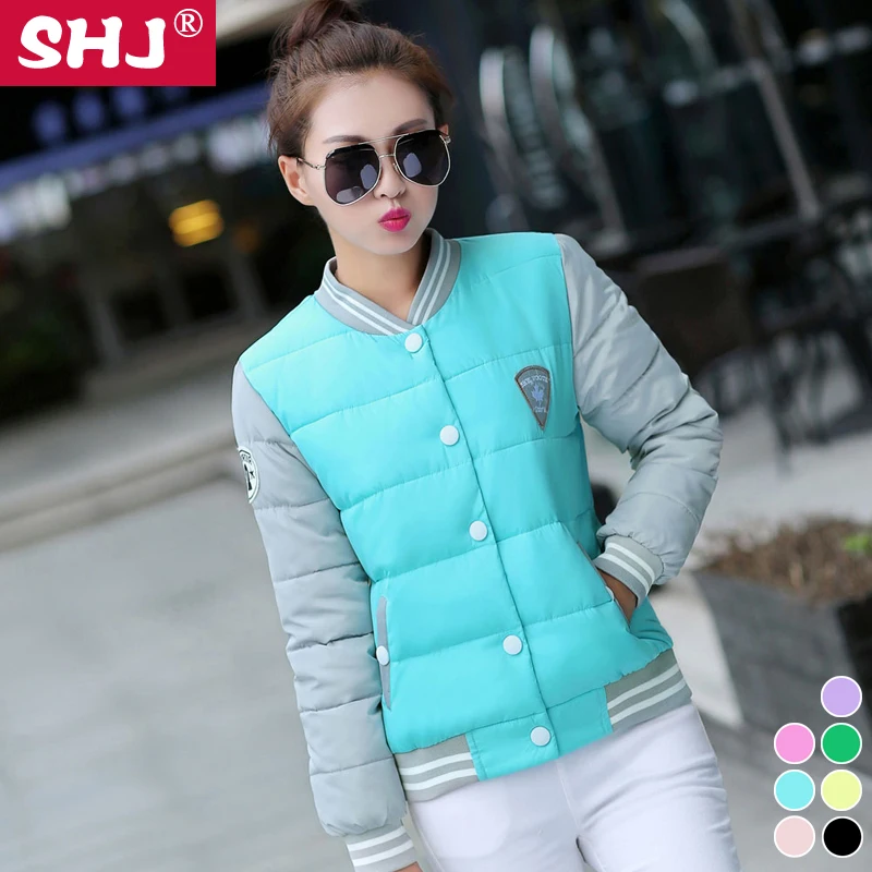 2017 New Hot selling autumn 7colors baseball down cotton cute Jacket female casual winter warm Girls Coat wholesale