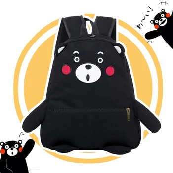 Fashion Anime Kumamon Canvas Backpack Schoolbag Cartoon 3D Bear Shaped Shoulder Bags Cute Mochlia Rucksack with Ears