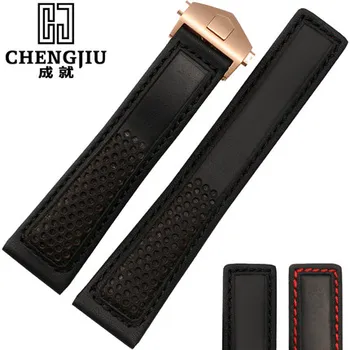 Men's Morocco Calfskin Leather Strap For Tag/ Heuer For Carrera Deployant Clasp Watch Band Straps Bracelet 22 mm Correa Reloj