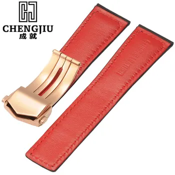 Men's Morocco Calfskin Leather Strap For Tag/ Heuer For Carrera Deployant Clasp Watch Band Straps Bracelet 22 mm Correa Reloj