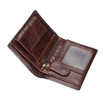 SMIRNOFF Famous Brand Vintage Wallet Luxury Male Wallet 2 Folded Multi-Card Bit Genuine Leather Card Wallet Male Short Purse Bag