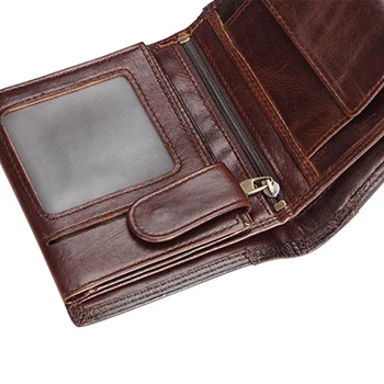 SMIRNOFF Famous Brand Vintage Wallet Luxury Male Wallet 2 Folded Multi-Card Bit Genuine Leather Card Wallet Male Short Purse Bag