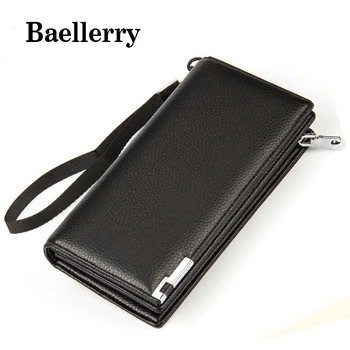 Baellerry Fashion Pu Leather Men's Wallet Brand Men Long Wallets Zipper Coin Purse Wallets Bags Clutch Bifold Card Holder DB5849
