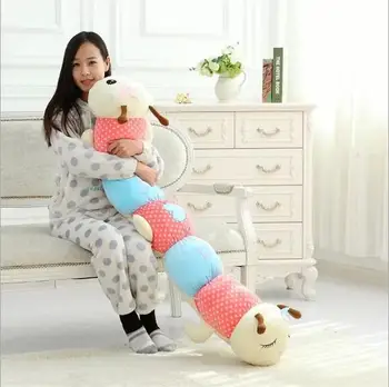 80cm Caterpillar pillow cute plush toy long pillow sleep pillow insect doll birthday gift