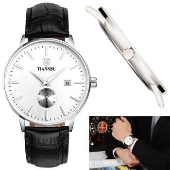 Tiannbu Handcrafted Ultrathin Date Small Second Plate Waterproof Wrist Watches Mens Watches Top Brand Luxury Relogio Masculino