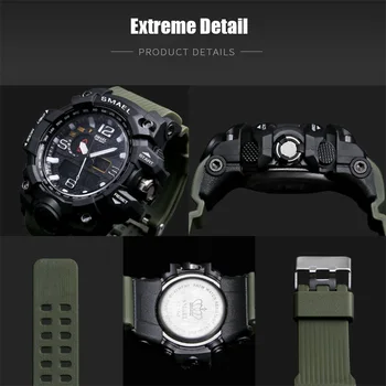 Brand Sport Dual Digital Watch Quartz Led Display Waterproof WristWatch Wrist Men Army Male Relogio Masculino Hodinky Fashion 36