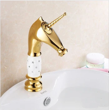 New Fashion Horse head Water Tap Solid Brass with ceramic and Diamond body Bathroom Basin Faucet Single Handle Sink Faucet