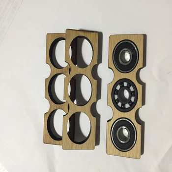 JQ Bearings New Wooden Material Tri-Spinner Fidget Toy Hand Spinner EDC