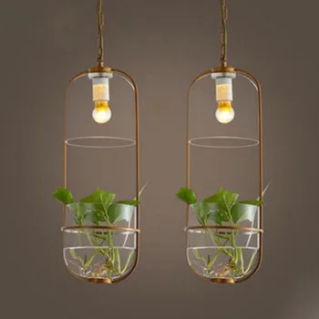 Minimalist Pastoral Chandelier Modern Restaurant Creative Ecological Study Cafe Bedside with Water for Glass Plant Chandelier