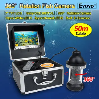 50m Professional Underwater Fishing Camera Fishfinder 360 degree Rotation CCD 800TVL