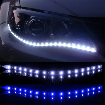 2pcs 30cm LED SMD Light Strips 12V 15SMD 3528 Hard Board Soft Lamp Strip Car Decorative Lights 1210 External Lights