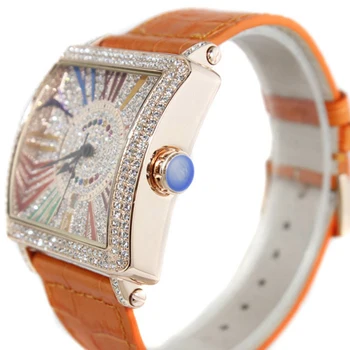 Female genuine leather wristwatch women dress rhinestone watches fashion casual quartz watch Luxury brand Davena 30115 gift