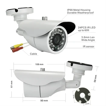 Deecam 8CH CCTV DVR System 1.0MP 720P HDMI AHD 24pcs IR LED Outdoor Security Camera 1200 TVL Camera Surveillance System Kits