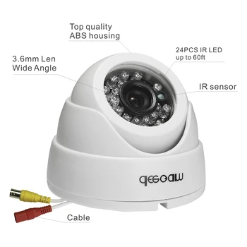 Deecam 8CH CCTV DVR System 1.0MP 720P HDMI AHD 24pcs IR LED Outdoor Security Camera 1200 TVL Camera Surveillance System Kits