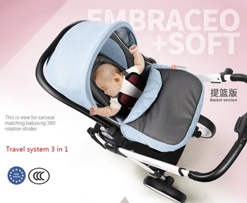 White frame-- Babysing High-landscape Luxury baby stroller with carrycot,2 in 1,360 degree rotation pushchair/pram
