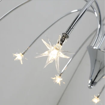 Acrylic snowflake LED Pendant Light creative 32 light chrome color metal body PMMA lampshade Decoration Light suspension lamp