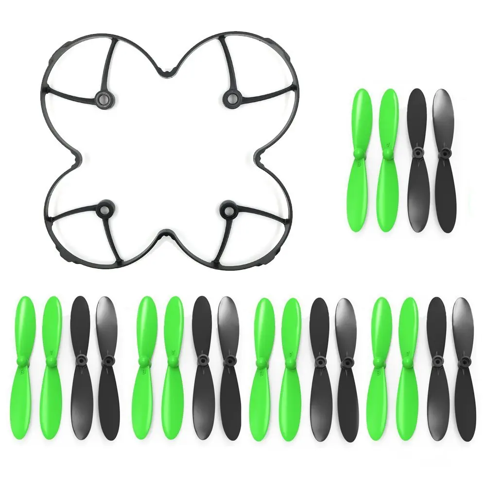 ABWE Sale HUBS Helix Blades Props 20 sets Black/Green Helix for HUBSAN X4 H107 H107L H107C H107D Quadcopter and Helix Pro
